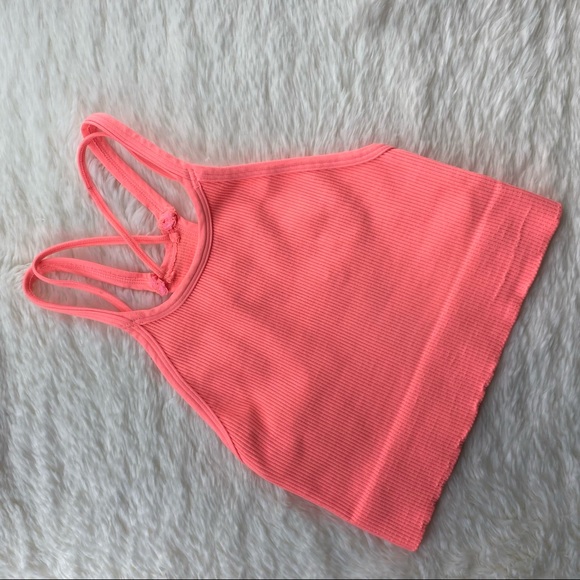 NWOT Free People Movement Happiness Runs Bra, Sports Bra Size M/L, Neon Orange - Picture 3 of 14